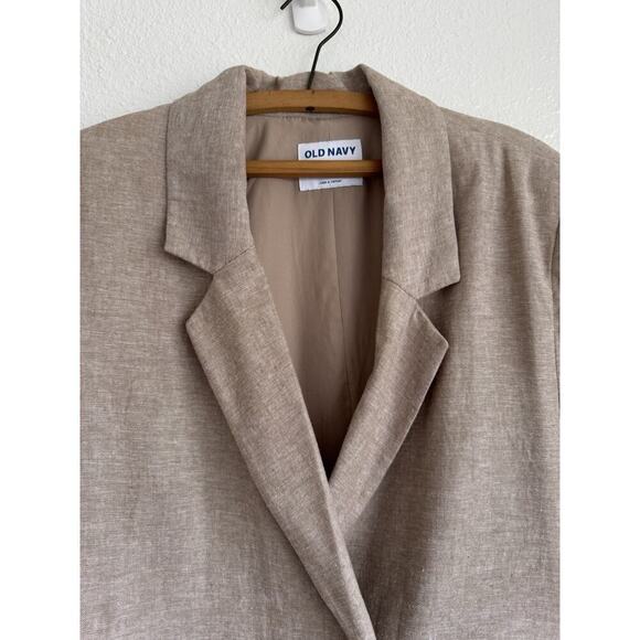 NWT Old Navy Women's Double-Breasted Linen-Blend Blazer Size M Spring Career - Picture 5 of 16